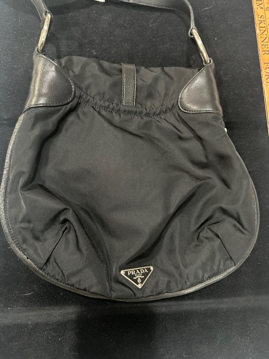 Prada Handbags - Prada Black Nylon Shoulder Hobo with Leather Trim